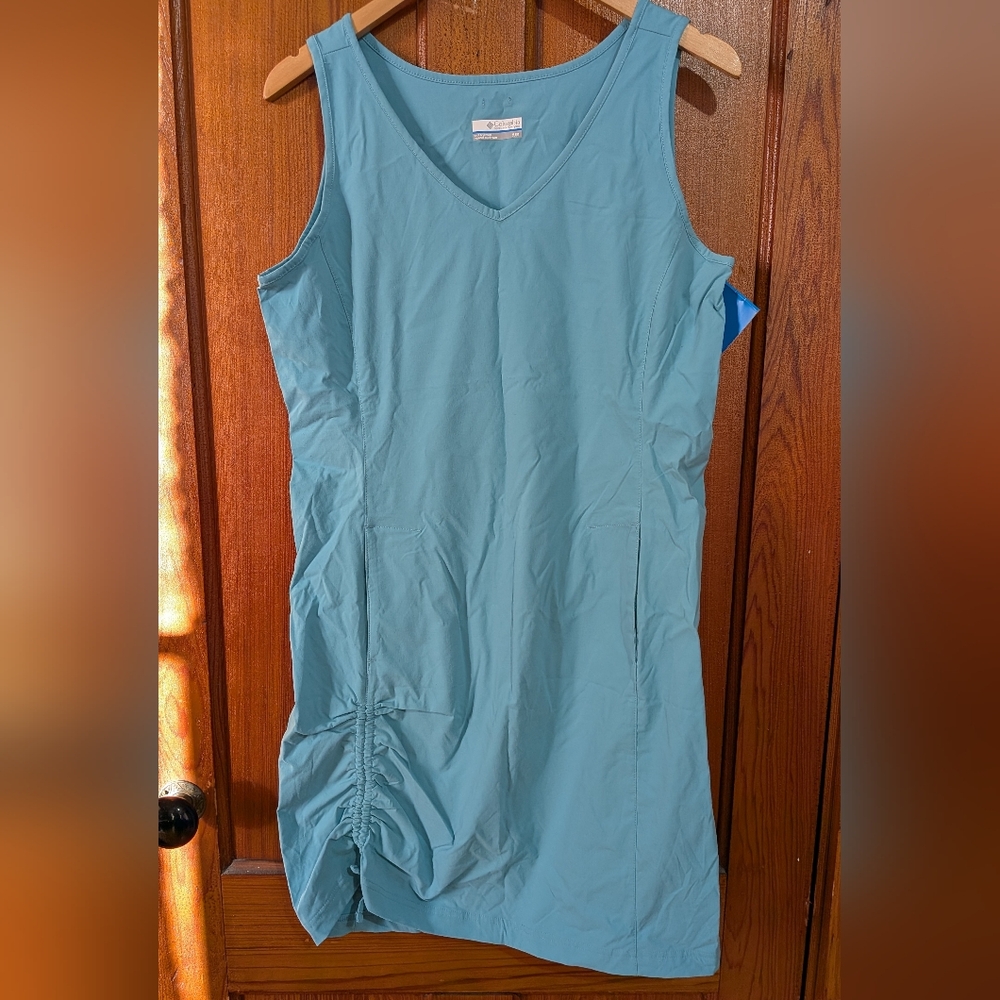 Columbia Aqua Sleeveless Midi Dress